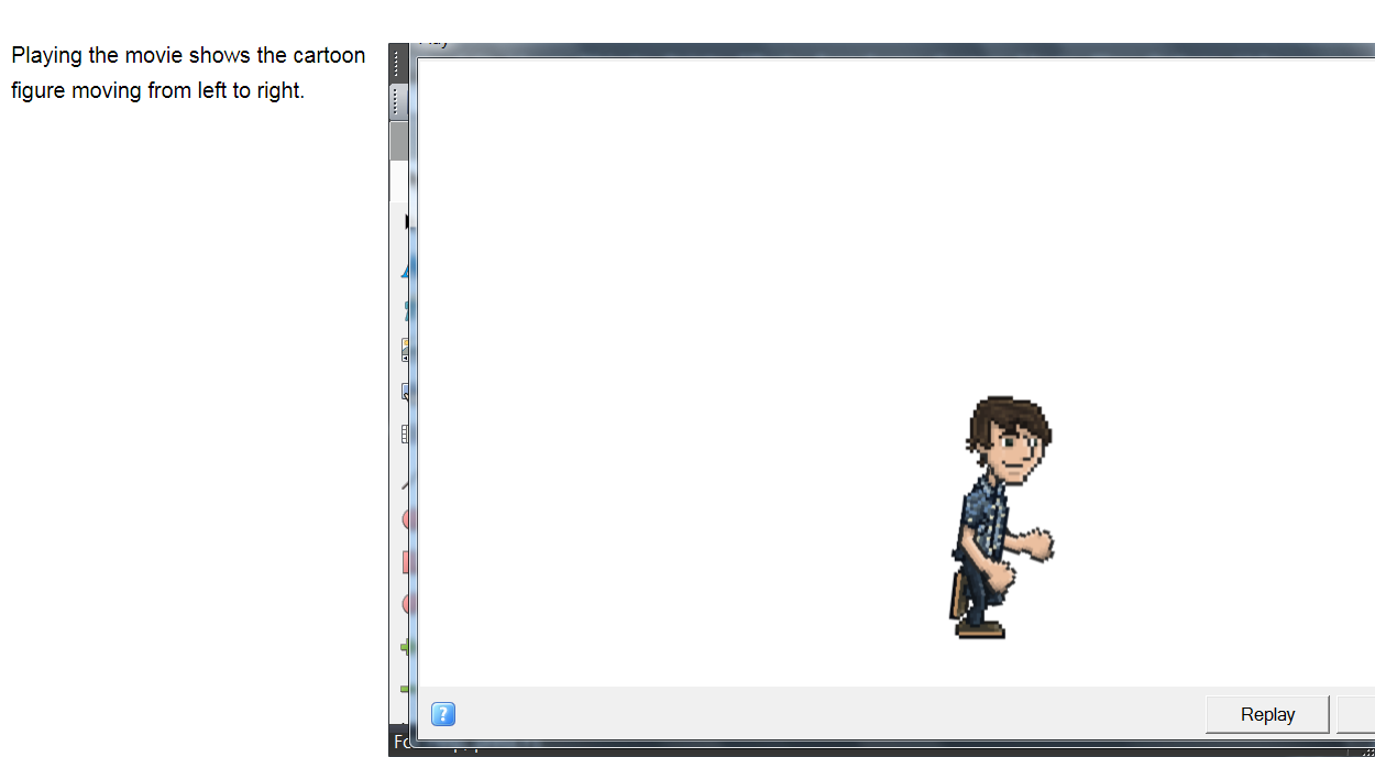 preview of sprite sheet figure walking across screen